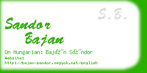 sandor bajan business card